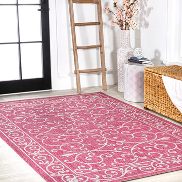 Charleston Vintage Filigree Textured Weave Indoor/outdoor Area Rug